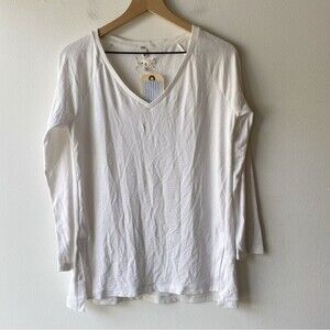 lou & grey bria soft jersey long sleeve v-neck knit top